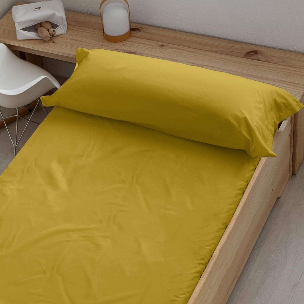 8434563841657 - Fitted bottom sheet Liso Mustard King size