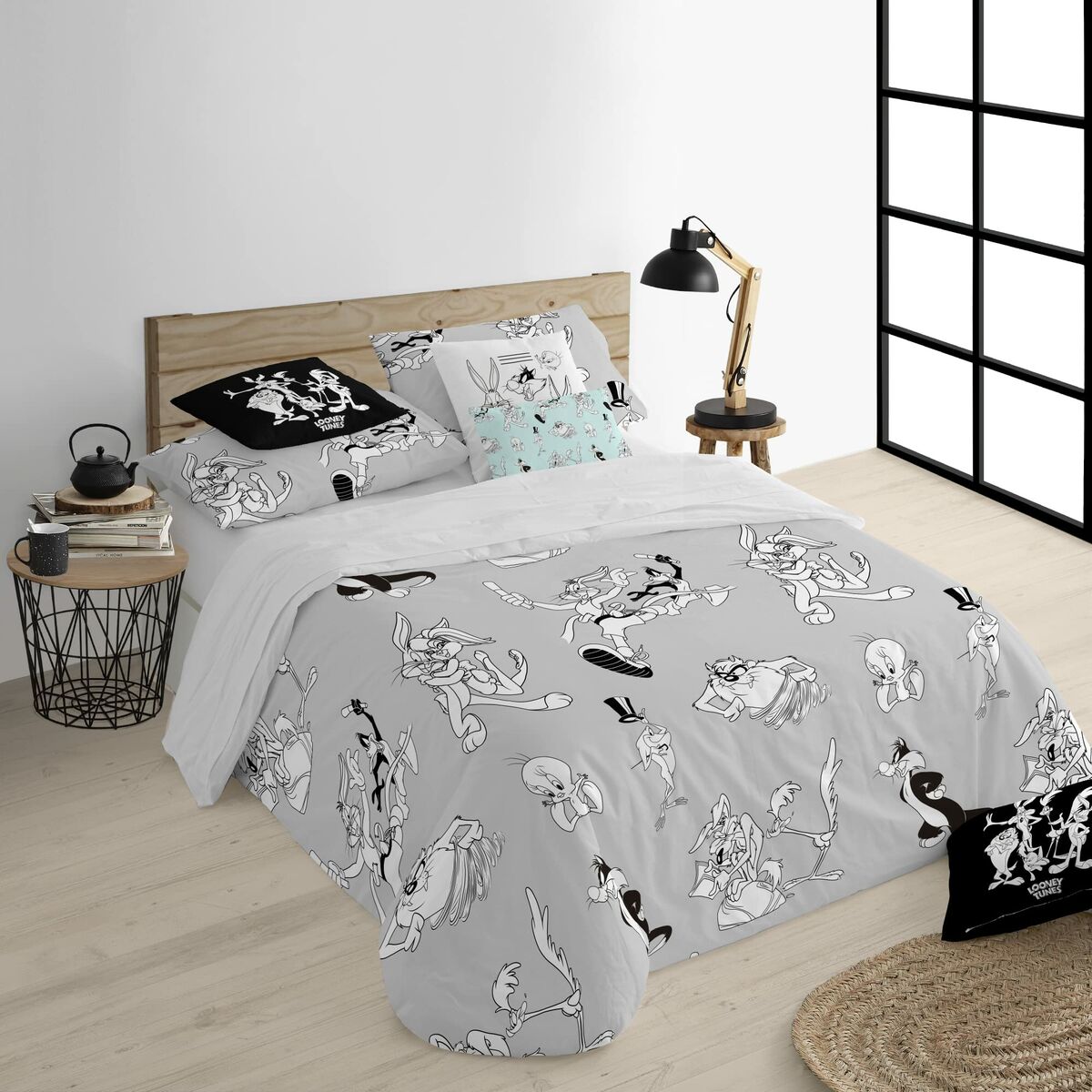 8434563922271 - Bettdeckenbezug Looney BN Weiß black 180 x 220 cm