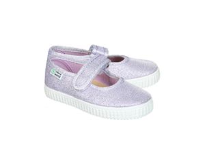 8434643562717 - - Canvas-Spangenschuhe GLITTER in lila Gr25