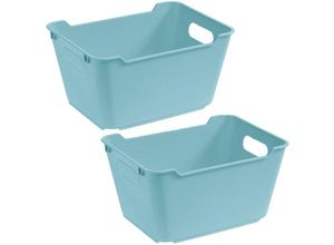 8434652119841 - 2x Storage Box Polypropylen 18 l Lotta hellblau 195x14x10 cm