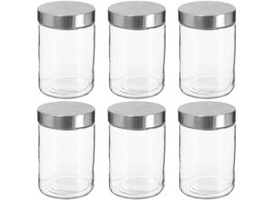 8434652125071 - Wellhome - Set mit 6 Glasgefäßen + Edelstahl 12 l