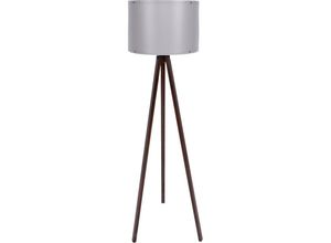 8434652158680 - Wellhome - Stehleuchte 145 cm grau nussbaumfarben Typ e 27 Max 45 - 60 w