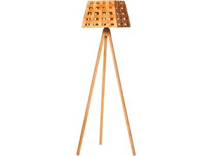 8434652158772 - Wellhome - Stehleuchte 143 cm teak natur Typ e 27 Max 45 - 60 w