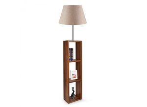 8434652159021 - Wellhome - Stehleuchte 140 cm Walnuss Beige Typ e 27 Max 60 w