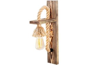 8434652181763 - Wellhome - Wandleuchte Holz  Holz 9x18x45 Fassung 1 x e 27 Max 40 w