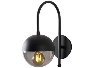 8434652185006 - Wellhome - Wandleuchte Metall schwarz Rauch 15x25x30 Fassung e 27 Max 40 w