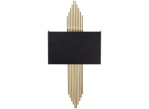 8434652188366 - Wellhome - Gerade Wandleuchte Metall schwarz gold 75x10x22 Fassung e 27 Max 40 w