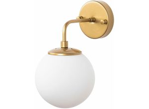 8434652189790 - Wellhome - Wandleuchte 90 Grad weiß Metall gold 15x21x27 Fassung E14 Max 40 w