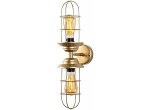 8434652190062 - Wellhome - Wandleuchte Metall gold 12x20x51 Fassung 2 x E27 Max 40 w