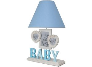 8434652194527 - Wellhome - Tischleuchte mit mdf blau Baby Volga Kollektion 31x30x50 Fassung e 27 Max 60 w