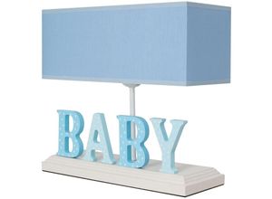 8434652194619 - Wellhome - Tischleuchte mit Mdf blau breites Baby Volga Kollektion 31x12x28 Fassung e 27 Max 60 w