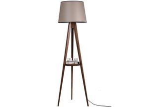 8434652196613 - Wellhome - Stehleuchte Holzstruktur Nussbaum 45x45x160 cm kappe e 27 max 60 w