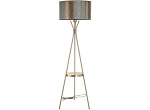 8434652197603 - Wellhome - Breite Fußlampe mit Metall Chrom mit Tablett Tanganic Collection 45x45x158 Kappe 27 max 60 w