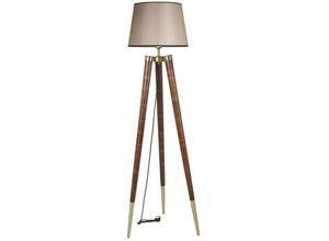 8434652199942 - Wellhome - Stehleuchte mit Hornbeamkörper Beige Nogal Tanganica Collection 45x45x165 cm Kappe e 27 max 60 w