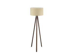 8434652201072 - Wellhome - Stapel -Bildschirm -Stehleuchte beige Mond mit 100% Holz Tanganica -Sammlung 21x38x140 cm E27 max 60 w cap