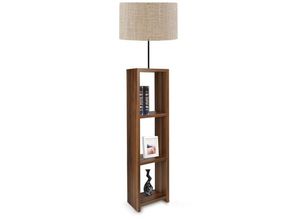 8434652201751 - Wellhome - Walnusslampe Walnuss mit 100% pvc -Bildschirm Beige Victoria Collection 21x38x150 cm E27 Max 60 w Cap