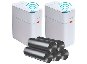 8434652207678 - Conjunto de 2 caixas inteligentes 11 l cada com abertura de ar e sensor de absorção para casa ou escritório - inclui 75 sacos de lixo