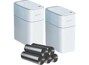 8434652207692 - Conjunto de 2 Plions de cubos de lixo 15 l cada um com sensor de movimento inteligente sem contato para casa ou escritório - inclui 140 bolsas ba