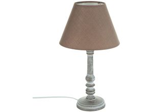 8434652218100 - Wellhome - Holzlampe taupe d 20 x h 36 cm