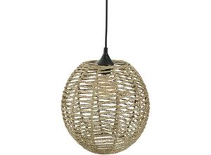 8434652219084 - Wellhome - Rattan und Metall Kugel Pendelleuchte 33x33x35cm