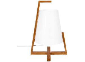 8434652219398 - Wellhome - Bambuslampe mit Kunststoff-Lampenschirm h31