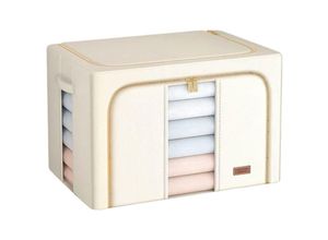 8434652337696 - Faltbare Aufbewahrungsbox aus Leder 100 l beige - Joybos