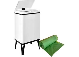 8434652387349 - Well home mobiliario & decoración Intelligenter Abfalleimer 40 l Höhe 715 cm x 355 cm x 26 cm Weiß mit Rolle mit 30 passenden Müllbeuteln