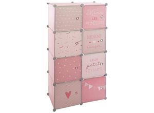 8434652404619 - Wellhome - Garderobenschränke für Kinder in rosa Farben Breite 65 x Tiefe 315 x Höhe 125 cm