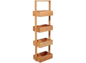 8434652411242 - Wellhome - Well Home Bamboo Badezimmer-Organizer mit 4 Ebenen h 88 cm