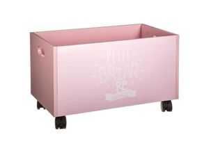 8434652411655 - Wellhome - Well Home Rosa Spielzeugtruhe mit MDF-Rädern 48x28x285cm