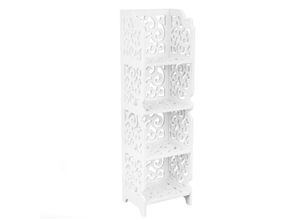 8434852055833 - Holz-Kunststoff Regal Stehregal Standregal Steckregal Bücherregal mit 4 Regalen weiss 24x20x85cm - Primematik