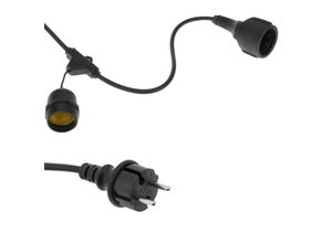 8434852074490 - Primematik - Kranz für 20 Lampen für außen mit E27 Helm IP44 Netzkabel 20m ausziehbar