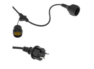 8434852074537 - Primematik - Kranz für 10 Lampen für außen mit E27 Helm IP44 Netzkabel 5m ausziehbar