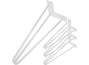 8434852086165 - Tischbeine für Schreibtische Schränke Möbel aus Stahl 3 Stangen 41 cm weiss 4-Pack - Primematik