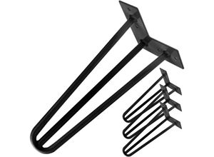 8434852086172 - Tischbeine für Schreibtische Schränke Möbel aus Stahl 3 Stangen 41 cm schwarz 4-Pack - Primematik