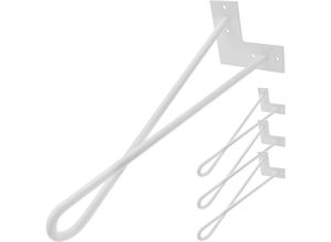 8434852086196 - Tischbeine für Schreibtische Schränke Möbel aus Stahl 2 Stangen 41 cm weiss 4-Pack Schleifen Modell - Primematik