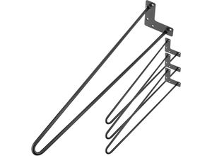 8434852086271 - Tischbeine für Schreibtische Schränke Möbel aus Stahl 2 Stangen 71 cm schwarz 4-Pack - Primematik