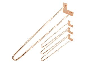 8434852086288 - Tischbeine für Schreibtische Schränke Möbel aus Stahl 2 Stangen 71 cm kupfer 4-Pack - Primematik