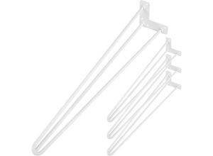 8434852086301 - Tischbeine für Schreibtische Schränke Möbel aus Stahl 3 Stangen 71 cm weiss 4-Pack - Primematik