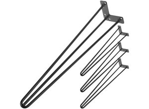 8434852086318 - Tischbeine für Schreibtische Schränke Möbel aus Stahl 3 Stangen 71 cm schwarz 4-Pack - Primematik