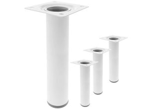 8434852086370 - Runde Tischbeine für Schreibtische Schränke Möbel aus weiss Stahl 25cm 4-Pack - Primematik