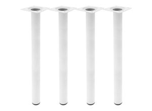 8434852086455 - Runde Tischbeine für Schreibtische Schränke Möbel aus weiss Stahl 75cm 4-Pack - Primematik