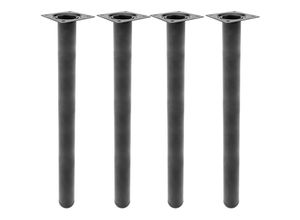 8434852086462 - Runde Tischbeine für Schreibtische Schränke Möbel aus schwarz Stahl 75cm 4-Pack - Primematik