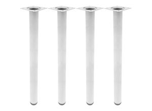 8434852086479 - PrimeMatik - Runde Tischbeine für Schreibtische Schränke Möbel aus grau Stahl 75cm 4-Pack