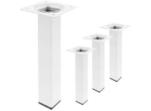 8434852086561 - Quadrat Tischbeine für Schreibtische Schränke Möbel aus weiss Stahl 25cm 4-Pack - Primematik