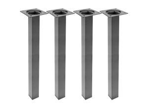 8434852086615 - PrimeMatik - Quadrat Tischbeine für Schreibtische Schränke Möbel aus schwarz Stahl 40cm 4-Pack