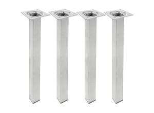 8434852086622 - PrimeMatik - Quadrat Tischbeine für Schreibtische Schränke Möbel aus grau Stahl 40cm 4-Pack