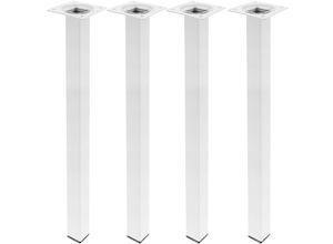 8434852086646 - Quadrat Tischbeine für Schreibtische Schränke Möbel aus weiss Stahl 75cm 4-Pack - Primematik