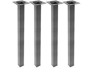 8434852086653 - PrimeMatik - Quadrat Tischbeine für Schreibtische Schränke Möbel aus schwarz Stahl 75cm 4-Pack