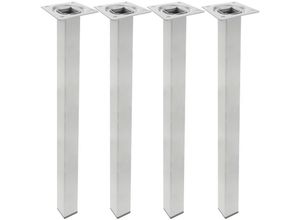 8434852086660 - Quadrat Tischbeine für Schreibtische Schränke Möbel aus grau Stahl 75cm 4-Pack - Primematik